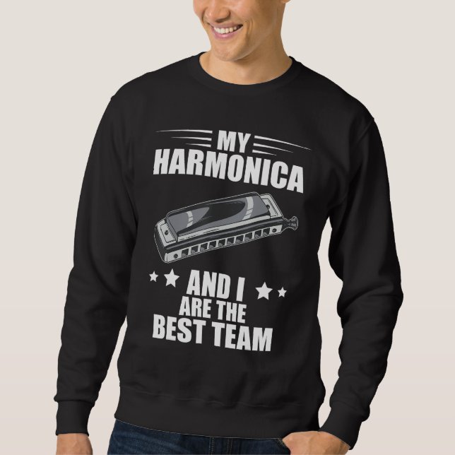 Sweatshirt Harmonica Best Team French Harp Player Musician Bl (Devant)