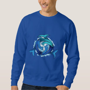 Sweatshirt Harmonie Aqua : Trinité des poissons entrelacés