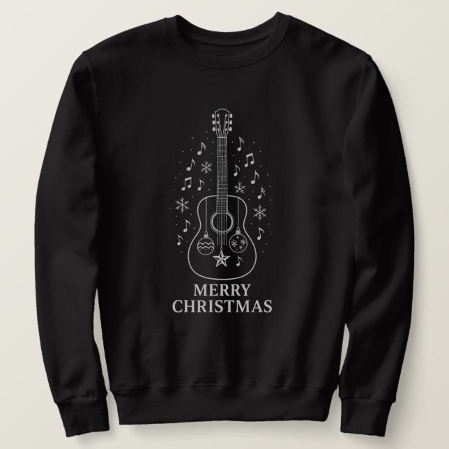 Sweatshirt Harmonie de Noël à la guitare calme  (Design devant)