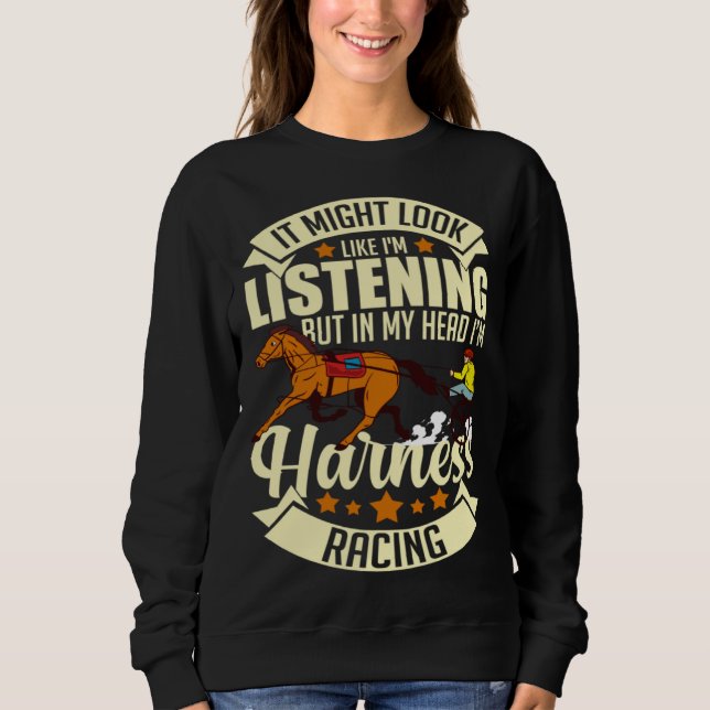 Sweatshirt Harness Racing Horse Race Track Racer Trotting Hor (Devant)