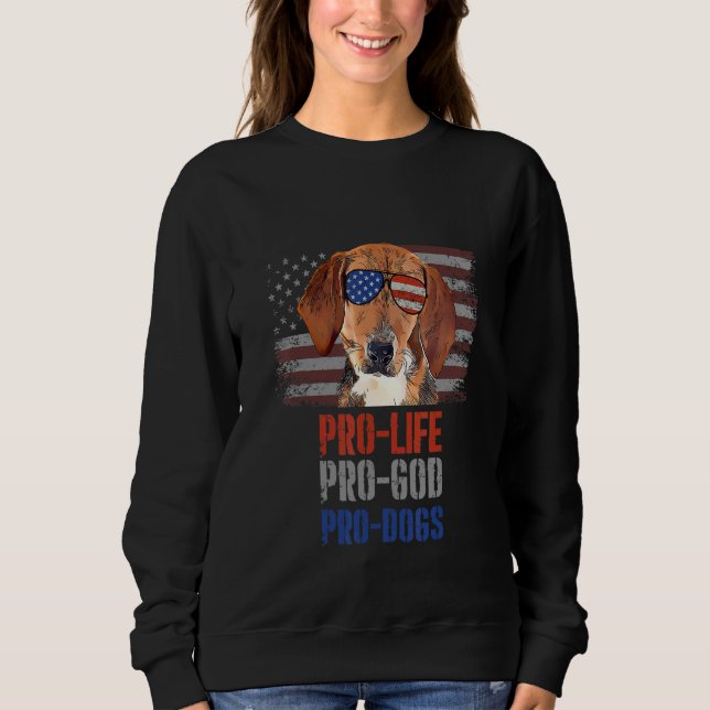 Sweatshirt Harrier Pro Life Pro God Pro Dogs (Devant)