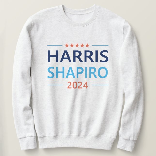 Sweatshirt Harris Shapiro 2024 Kamala Harris Démocrate (Design devant)