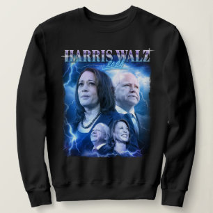 Sweatshirt Harris Walz 2024 Retro 90s Style