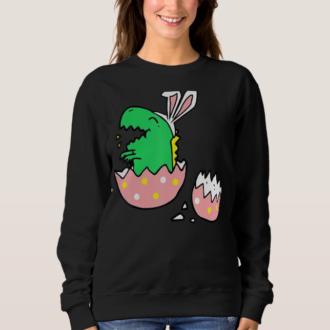Sweatshirt Hatching T Rex Bunny Ears Pâques Pour Enseignant (Devant)