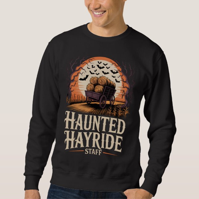Sweatshirt Hauned Hayride Staff Halloween (Devant)