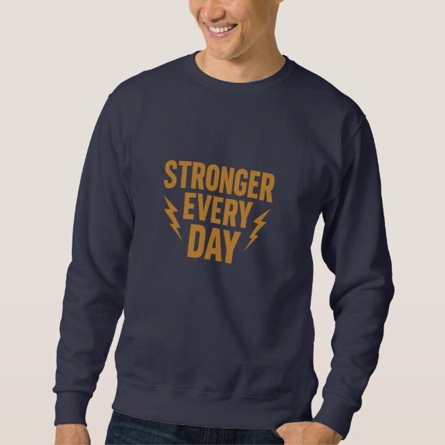 Sweatshirt Haut-parleur de motivation Plus fort chaque jour M (Devant)