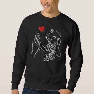 Sweatshirt Hauteur cinq moutons, main humaine Hauteur vif Mou