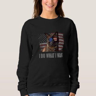 Sweatshirt Havana Brown Chat Je Fais Ce Que Je Veux Retro Usa