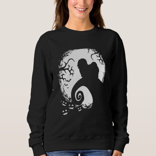 Sweatshirt Havanese Halloween sous la lumière de la lune Chie (Devant)