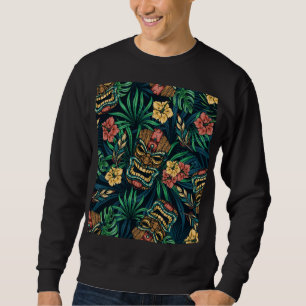 Sweatshirt Hawaï Tiki Masque Motif tropical