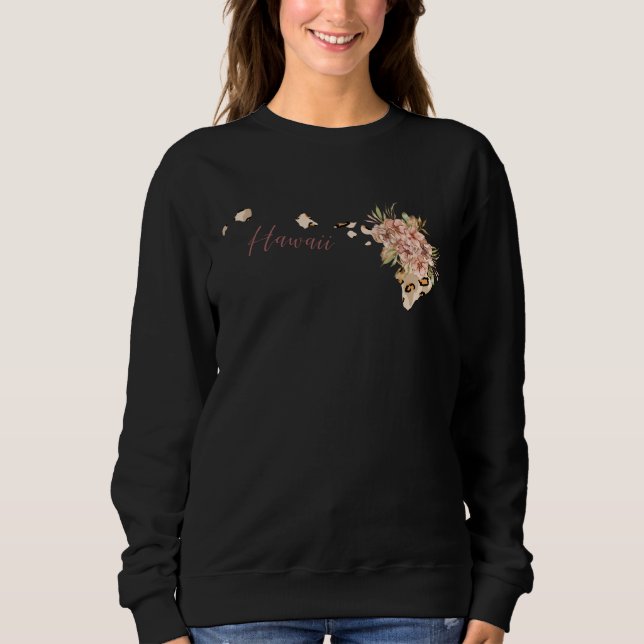 Sweatshirt Hawaii Leopard Pattern Map Leo State Of Hawaii (Devant)