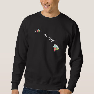 Sweatshirt Hawaii Vintage Rose State Map Pride Floral Hawaiia