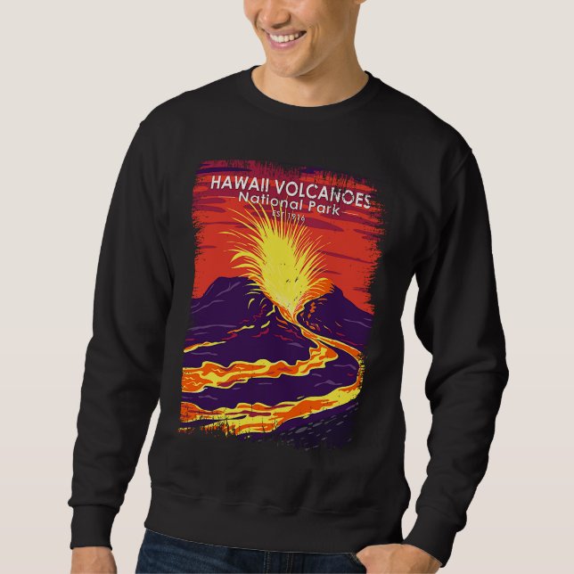 Sweatshirt Hawaii Volcanoes National Park Vintage Grunge (Devant)