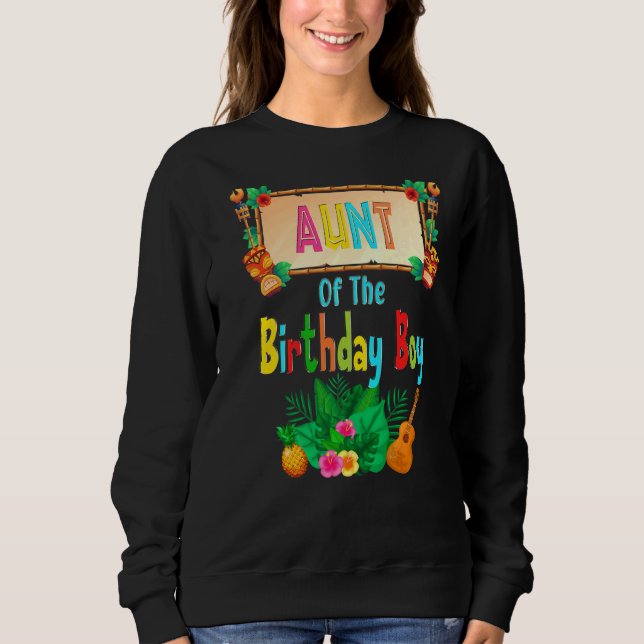 Sweatshirt Hawaiian Birday Party Matching Group 3 (Devant)