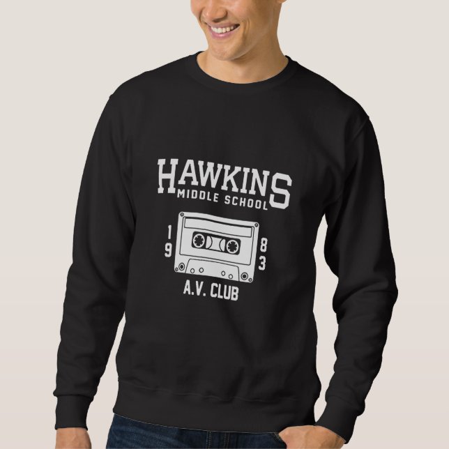 Sweatshirt Hawkins Middle School Av Club (Devant)