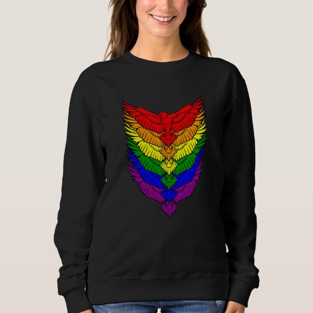 Sweatshirt Hawks LGBTQ Strong Gay Pride Rainbow Flag LGBT Haw (Devant)