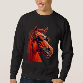 Sweatshirt Head Horses Humorous Sunglasses 2