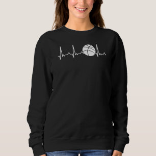 Sweatshirt Hearbeat Basketball Coach Sports Baller Player