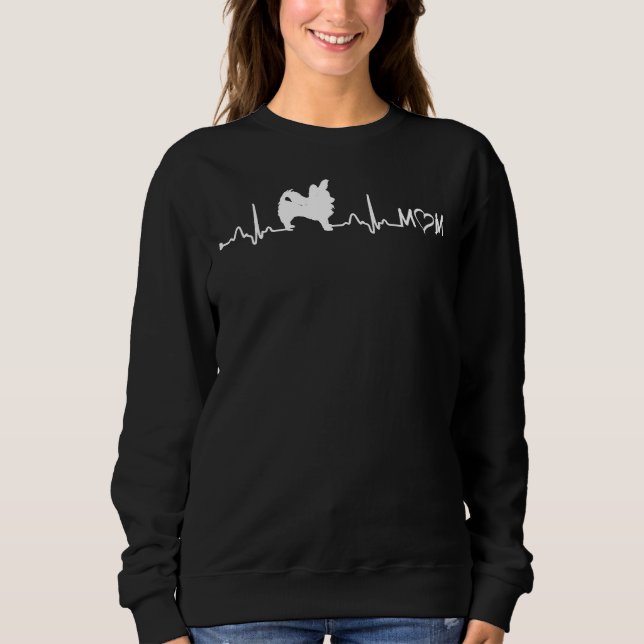 Sweatshirt Hearbeat Ekg long manteau Chihuahua Maman (Devant)