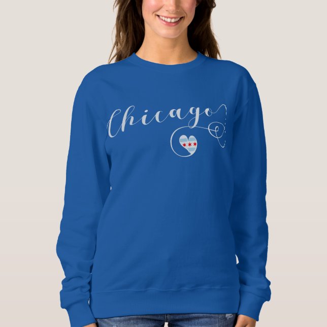 Sweatshirt Heart Chicago Sweatshirt, Illinois (Devant)