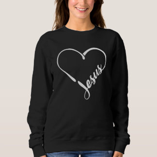Sweatshirt Heart Jesus Love God I Love Jesus