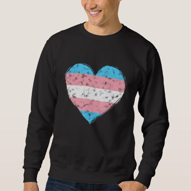 Sweatshirt Heart LGBT Pride Month Retro LGBTQ Transgender Fla (Devant)