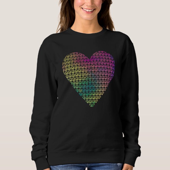 Sweatshirt Heart Pi Day Graphisme Math Enseignant informatiqu (Devant)