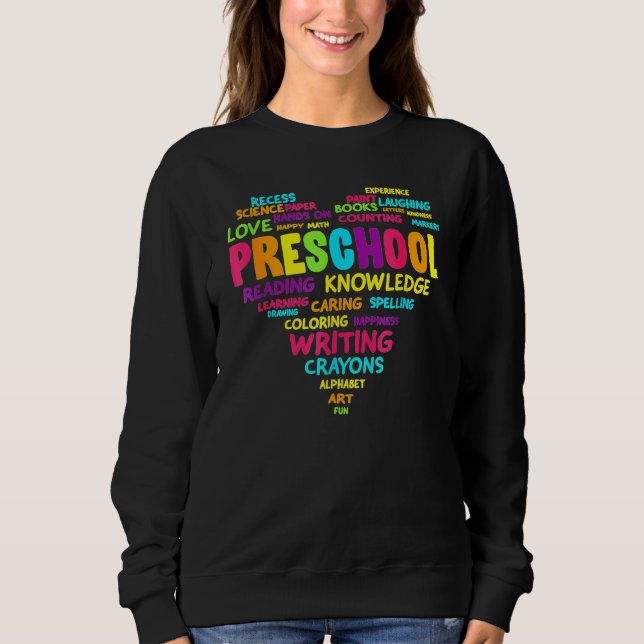 Sweatshirt Heart Preschool Shirt Team Teacher Student Back To (Devant)