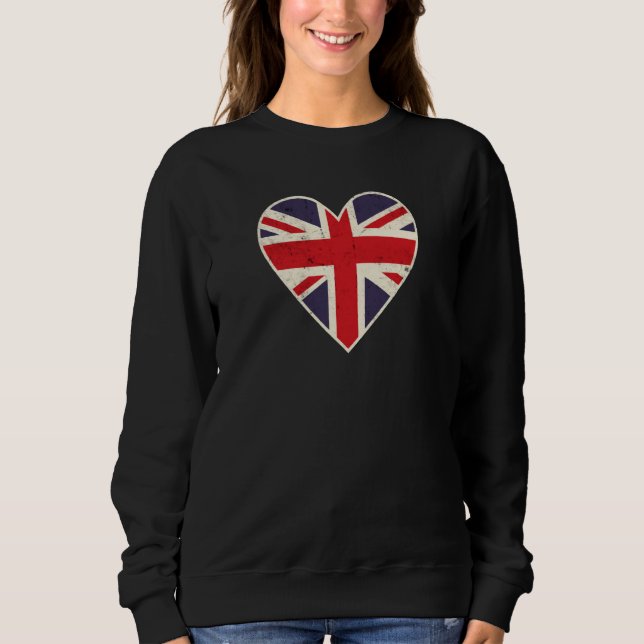 Sweatshirt Heart Shaped British Union Jack Flag (Devant)