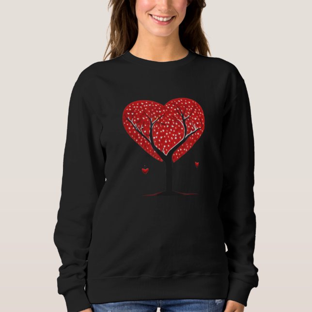 Sweatshirt Heart Tree Red Couple Natural Love Wedding Honeymo (Devant)