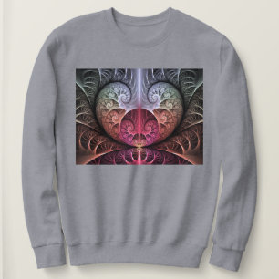 Sweatshirt Heartbeat, Abstrait surreal Imaginaire Fractal Art