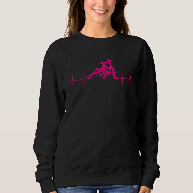 Sweatshirt Heartbeat Flat Track Motorcycle  Cool Dirt Racer (Devant)