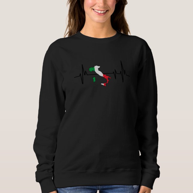 Sweatshirt Heartbeat Italian Flag Italy (Devant)