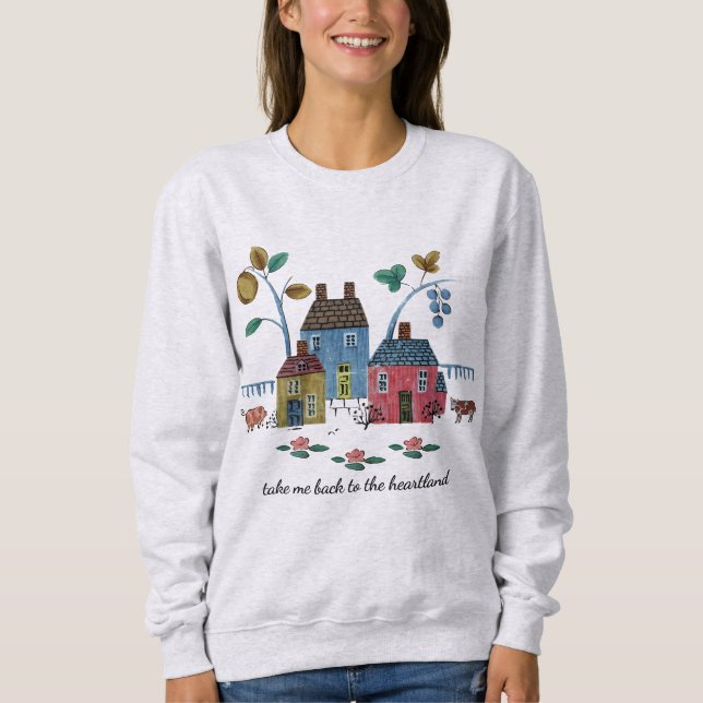 Sweatshirt Heartland Cozy Americana Vintage Country Style (Devant)