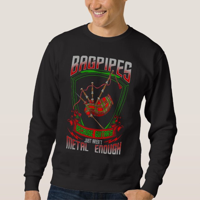 Sweatshirt Heavy Metal Bagpipes Bagpipe Player Guitar Music J (Devant)