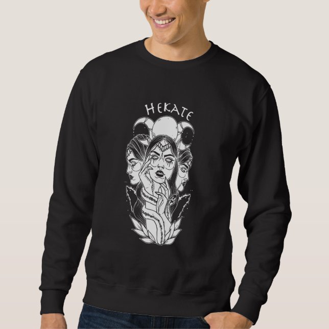 Sweatshirt Hecate Triple Moon Goddess Wiccan Wicca Pagan Witc (Devant)