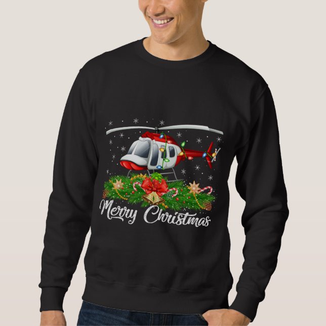 Sweatshirt Hélicoptère Lover Correspondant Santa Hat Hélicopt (Devant)