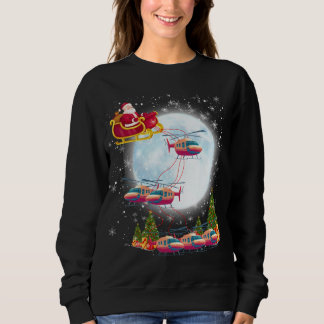 Sweatshirt Hélicoptère Reindeer Père Noël Sleigh Pilot Noël