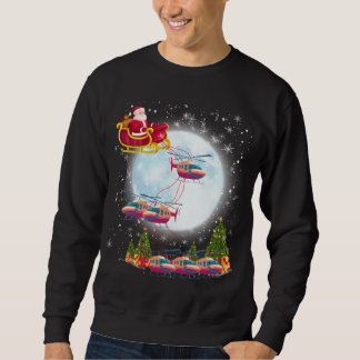 Sweatshirt Hélicoptère Reindeer Père Noël Sleigh Pilot Noël