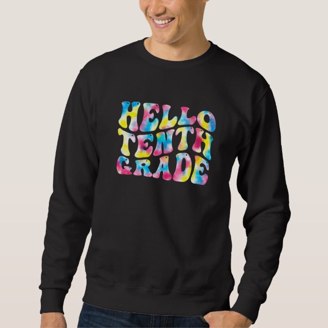 Sweatshirt Hello 10th Tenth Grade Teacher Back To School Retr (Devant)