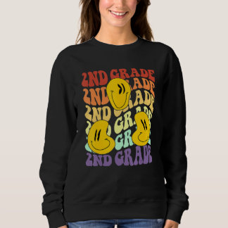Sweatshirt Hello 2nd Second Grade Teacher Back To School Retr