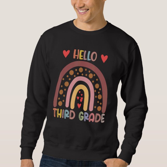 Sweatshirt Hello 3rd Grade Rainbow Teachers Kids Back To Scho (Devant)
