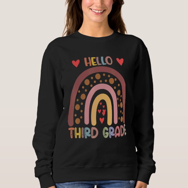 Sweatshirt Hello 3rd Grade Rainbow Teachers Kids Back To Scho (Devant)