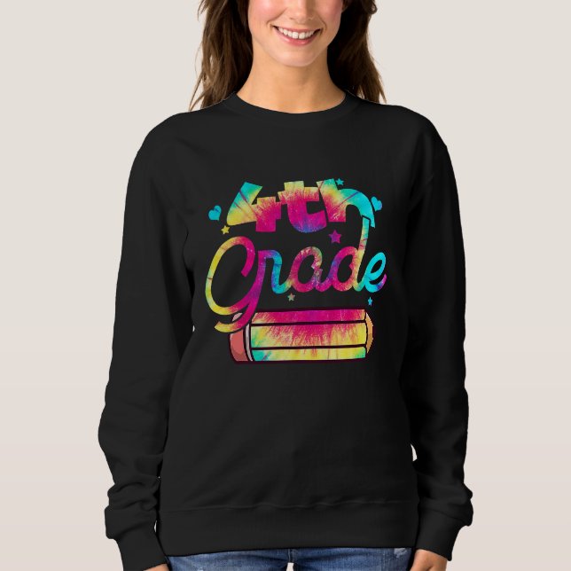 Sweatshirt Hello 4th Grade Tie Dye Fourth Grade Teacher Kids (Devant)