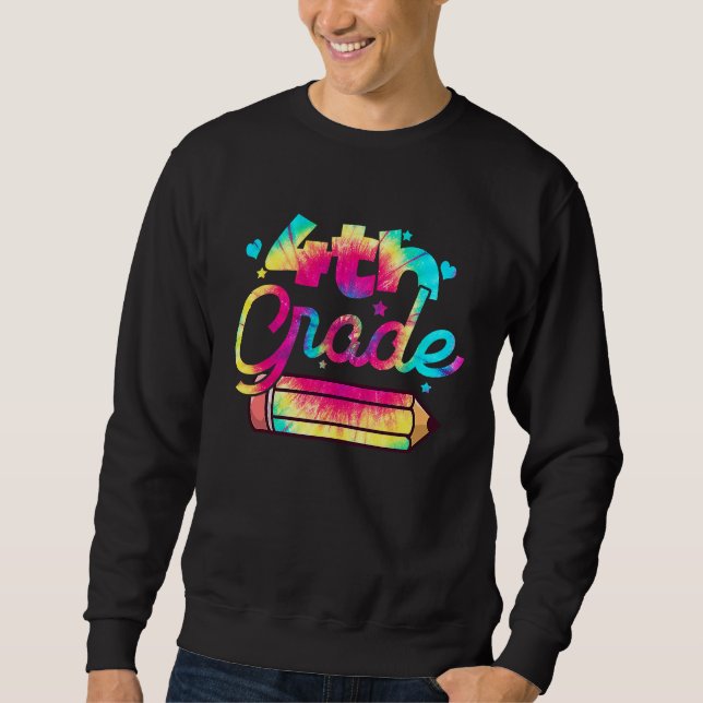 Sweatshirt Hello 4th Grade Tie Dye Fourth Grade Teacher Kids (Devant)