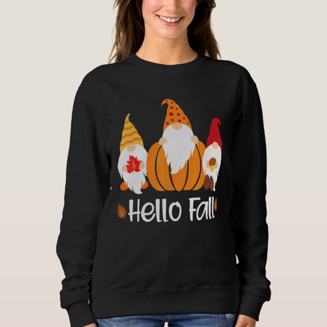 Sweatshirt Hello Fall Gnomes (Devant)