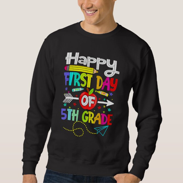 Sweatshirt Hello First Day Of 5th Grade  Back To School 2023 (Devant)