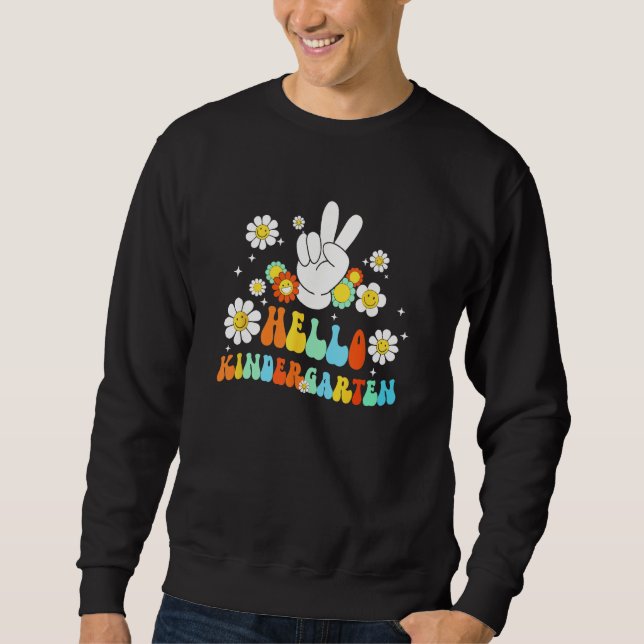 Sweatshirt Hello Kindergarten Back To School Kindergarten Tea (Devant)