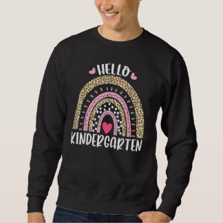 Sweatshirt Hello Kindergarten Retro Rainbow For Teachers Girl
