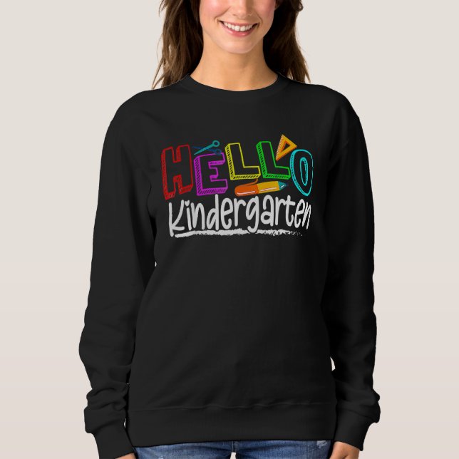 Sweatshirt Hello Kindergarten Team Kinder Back To School Teac (Devant)